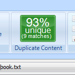 Duplicate Content Output Percentage Box