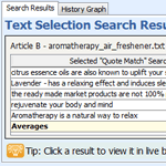 Text Selection Search Results Window